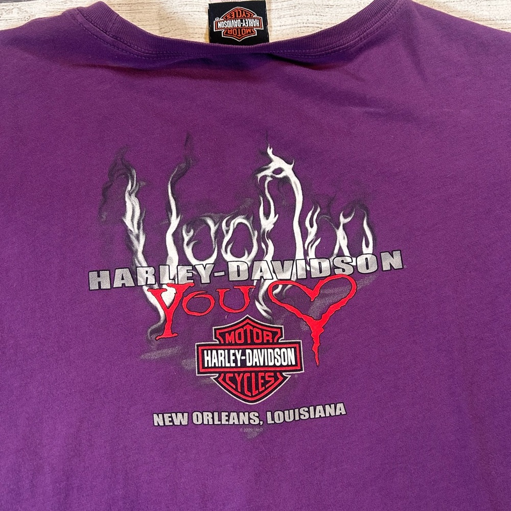 Harley-Davidson Women's Purple Floral Tee - Picture 6 of 7